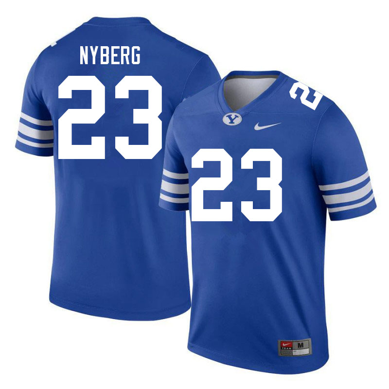 Men #23 Hobbs Nyberg BYU Cougars College Football Jerseys Sale-Royal